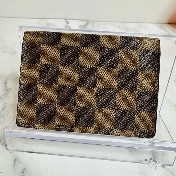 EUC Vintage Louis Vuitton Porte 2 Cartes Daimer Ebene Canvas Vertical Cardholder - Picture 7 of 12